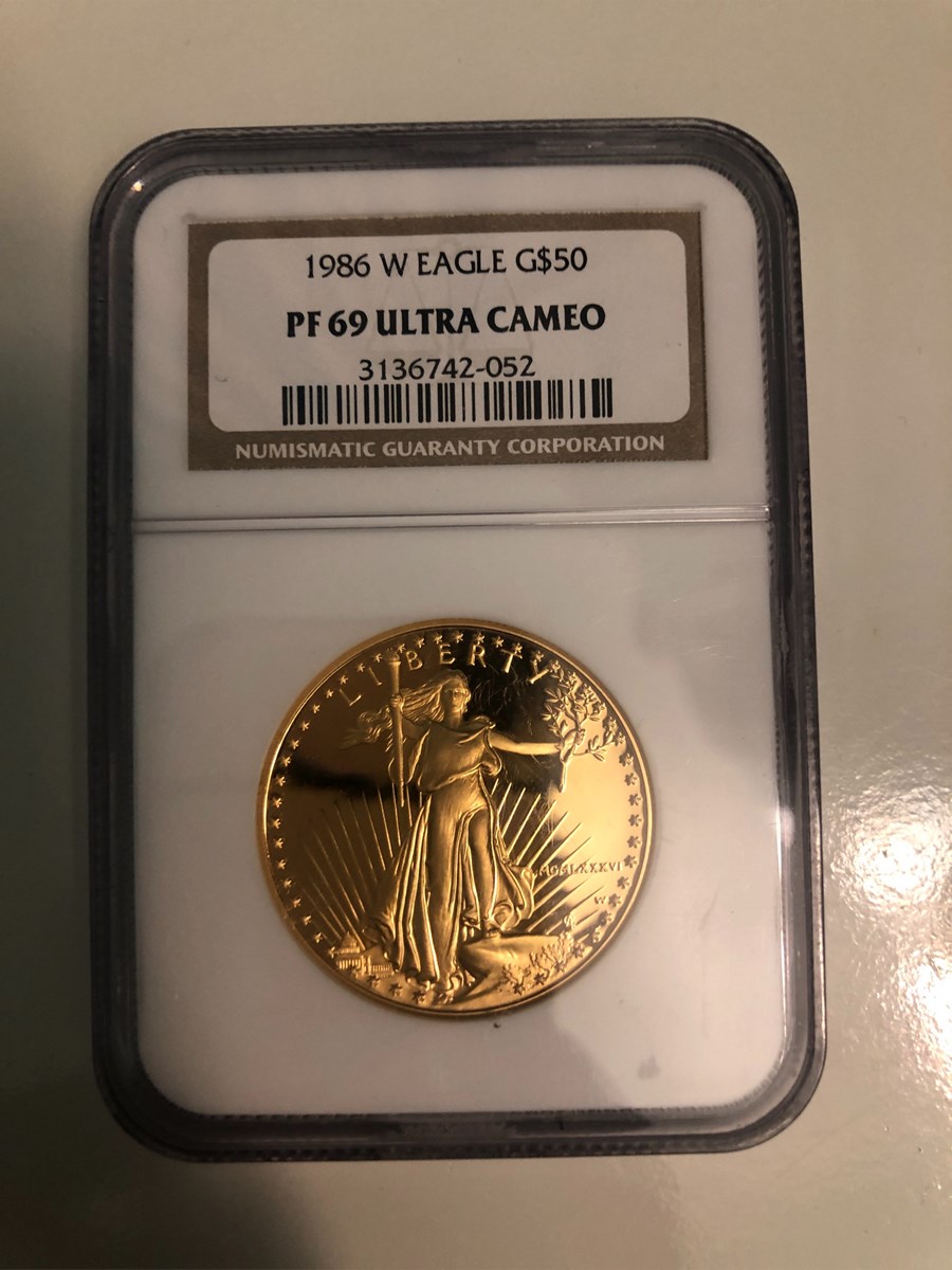 1盎司 鹰扬金币,1986年至今,精制 puno trust $50 gold eagles pf69