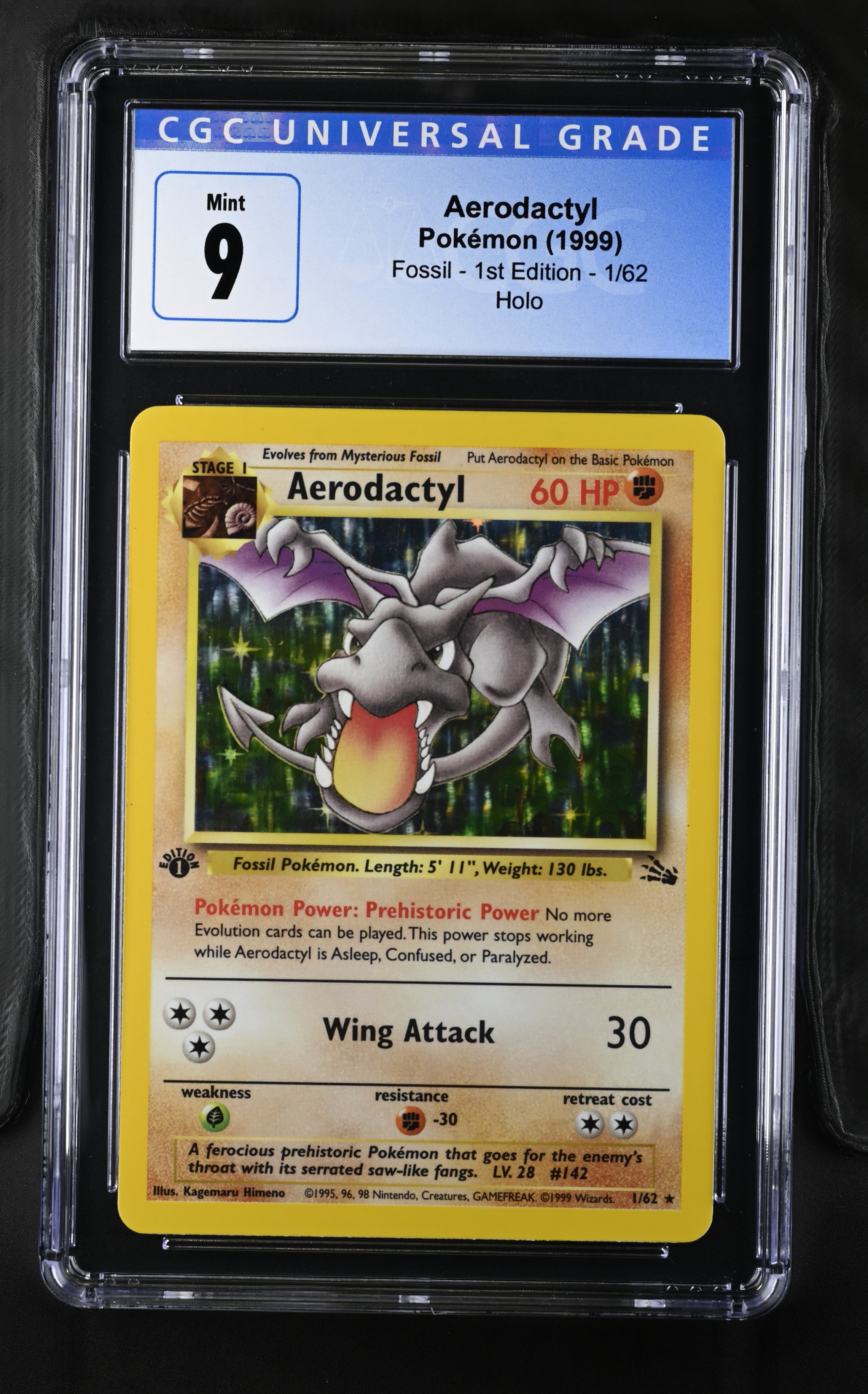 Pokemon Fossil Aerodactyl 1/62 CGC 7 No Subs